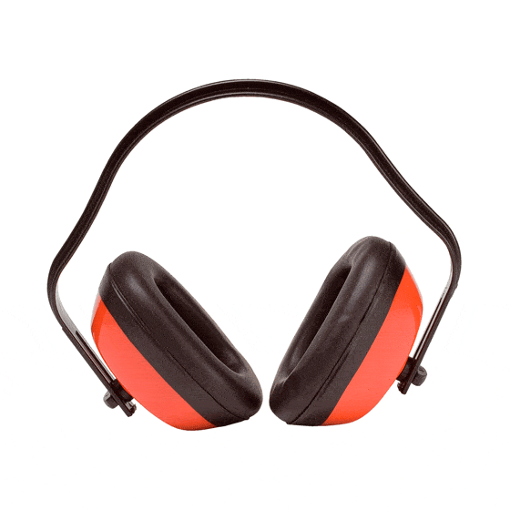 Auriculares de cor rosso reguláveis em altura e protetores de ouvidos almofadados